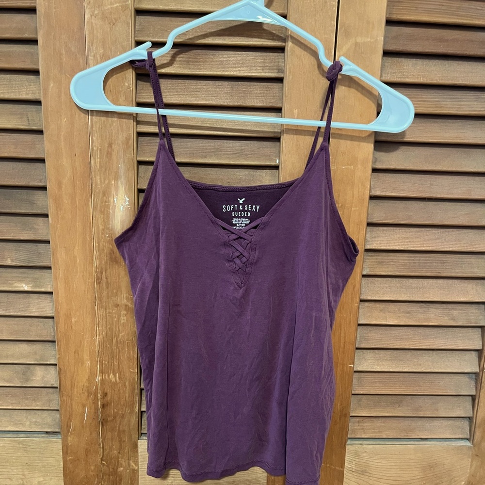 Size small, American Eagle purple soft& sexy sueded tank top